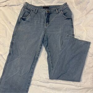Sincerely Jules Straight-Leg Light Blue Cargo Jeans